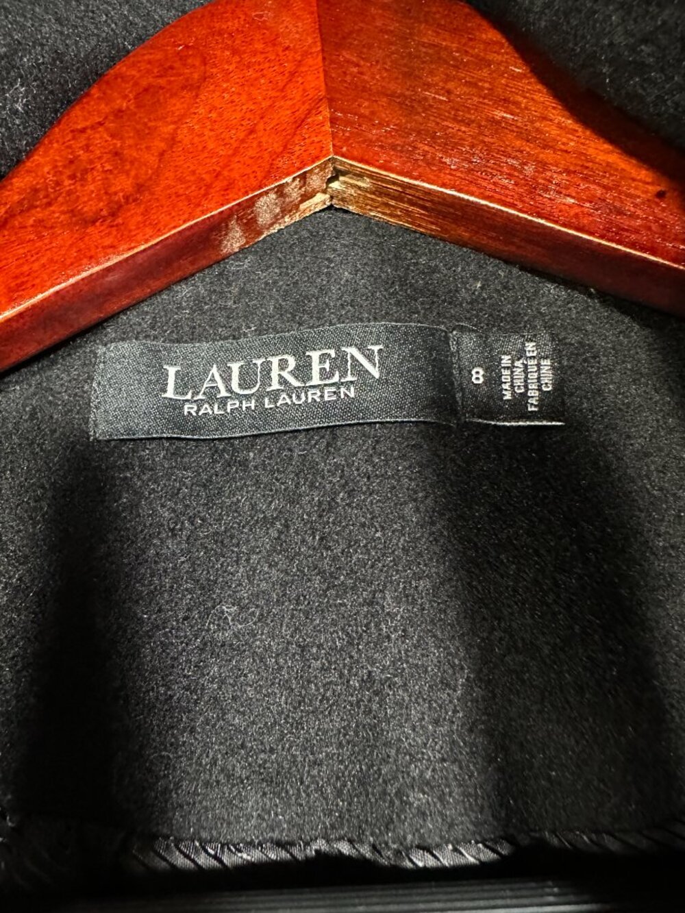 Lauren Ralph Lauren Black Label Wool Peacoat Womens 8 Black Tab Front Button NEW - Picture 6 of 11